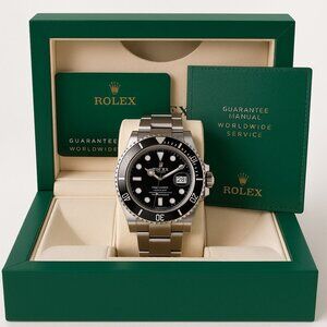 Rolex Submariner Date Silver Oyster Men's Watch